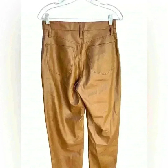 MADEWELL The Perfect Vintage Wide-Leg Pant Faux Leather Edition Tan - Picture 8 of 14